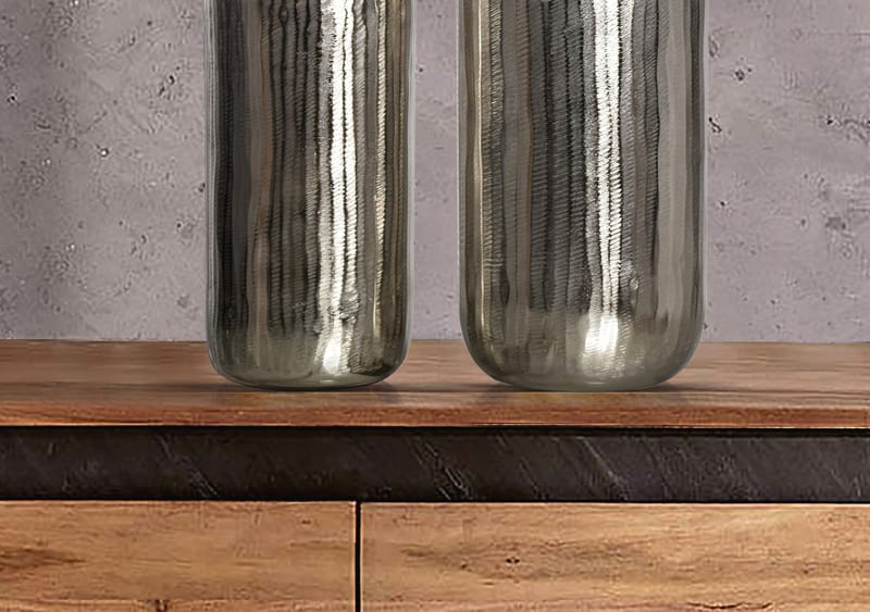 Dalaro Vas 40 cm Set om 2 - silverfärgad - Inredning - Dekoration & inredningsdetaljer - Vas - Cylindervas