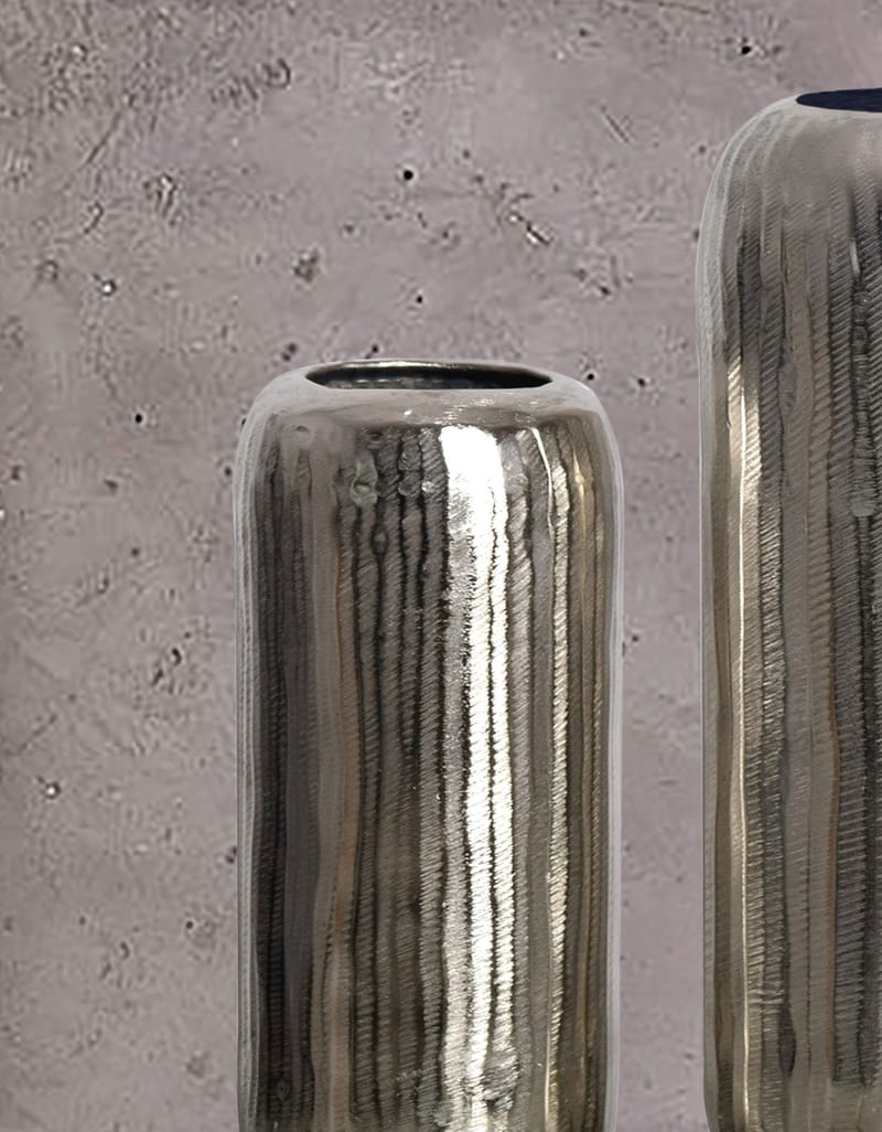 Dalaro Vas 40 cm Set om 2 - silverfärgad - Inredning - Dekoration & inredningsdetaljer - Vas - Cylindervas