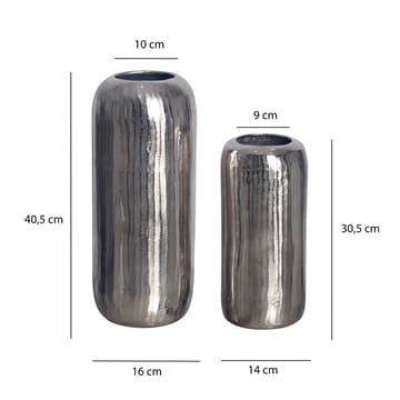 Dalaro Vas 40 cm Set om 2 - silverfärgad - Inredning - Dekoration & inredningsdetaljer - Vas - Cylindervas