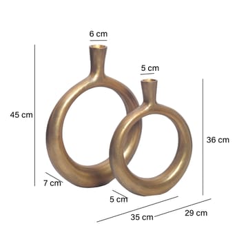 Dalena Vas 45 cm Set om 2 - antikguld - Inredning - Dekoration & inredningsdetaljer - Vas - Blomvas