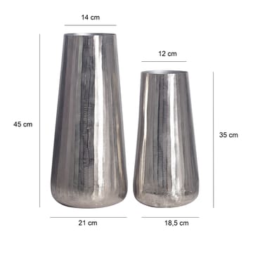 Daleri Vas 45 cm Set om 2 - Silverfärgad - Inredning - Dekoration & inredningsdetaljer - Vas - Cylindervas