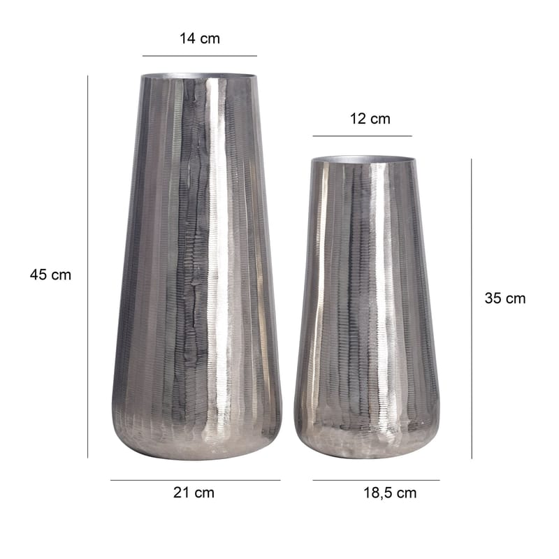 Daleri Vas 45 cm Set om 2 - Silverfärgad - Inredning - Dekoration & inredningsdetaljer - Vas - Cylindervas