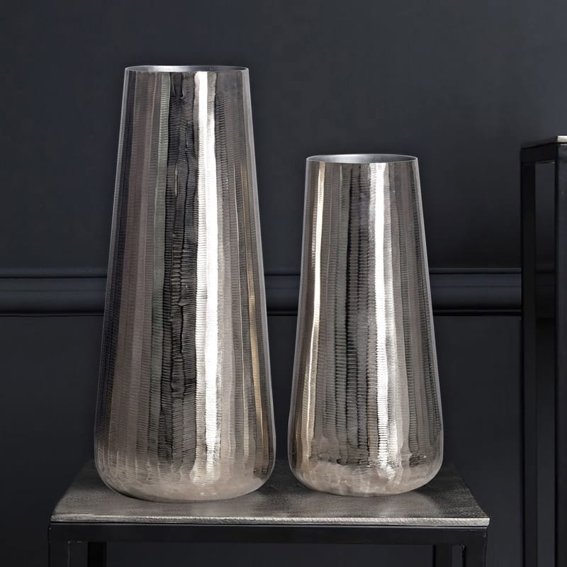 Daleri Vas 45 cm Set om 2 - Silverfärgad - Inredning - Dekoration & inredningsdetaljer - Vas - Cylindervas