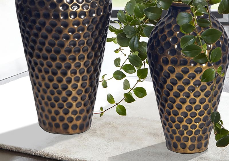 Dalilo Vas 51 cm Set om 2 - Antikguld med mörk patina - Inredning - Dekoration & inredningsdetaljer - Vas - Blomvas