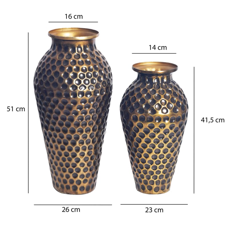 Dalilo Vas 51 cm Set om 2 - Antikguld med mörk patina - Inredning - Dekoration & inredningsdetaljer - Vas - Blomvas