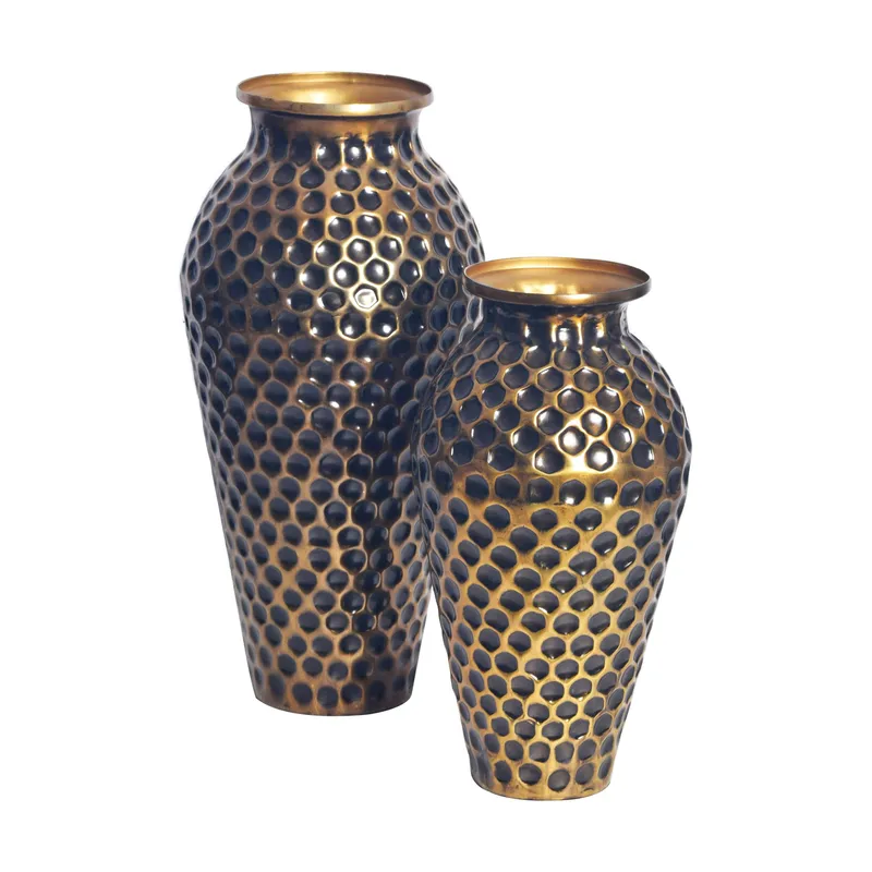 Dalilo Vas 51 cm Set om 2, Antikguld med mörk patina