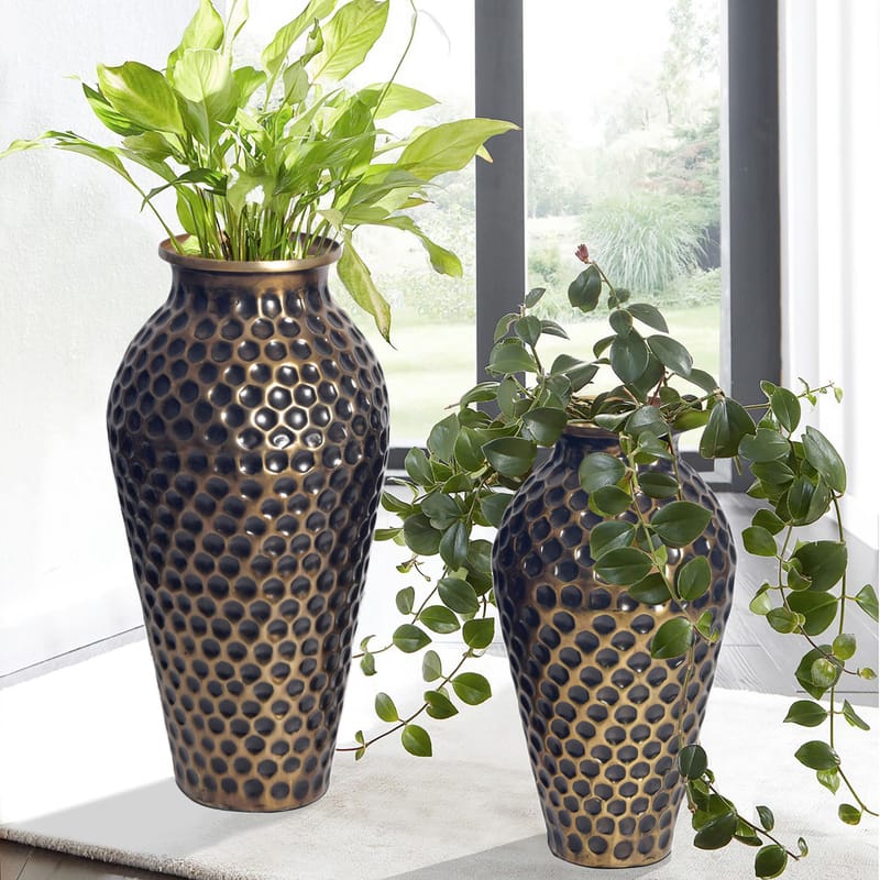 Dalilo Vas 51 cm Set om 2 - Antikguld med mörk patina - Inredning - Dekoration & inredningsdetaljer - Vas - Blomvas