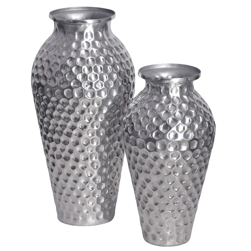 Dalilo Vas 51 cm Set om 2, Silverfärgad