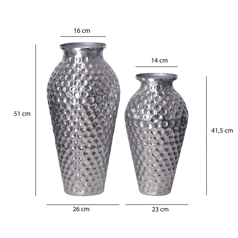 Dalilo Vas 51 cm Set om 2 - Silverfärgad - Inredning - Dekoration & inredningsdetaljer - Vas - Blomvas