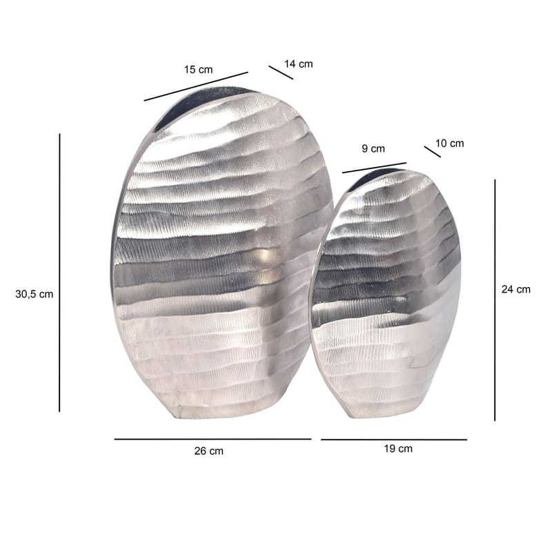 Dalira Vas 31 cm Set om 2 - Silverfärgad - Inredning - Dekoration & inredningsdetaljer - Vas - Blomvas