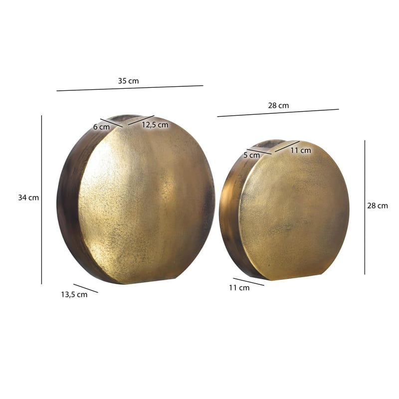 Dalora Vas 34 cm Set om 2 - Guldfärgad - Inredning - Dekoration & inredningsdetaljer - Vas - Blomvas
