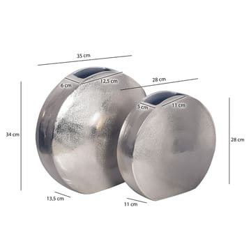 Dalora Vas 34 cm Set om 2 - Silverfärgad - Inredning - Dekoration & inredningsdetaljer - Vas - Blomvas