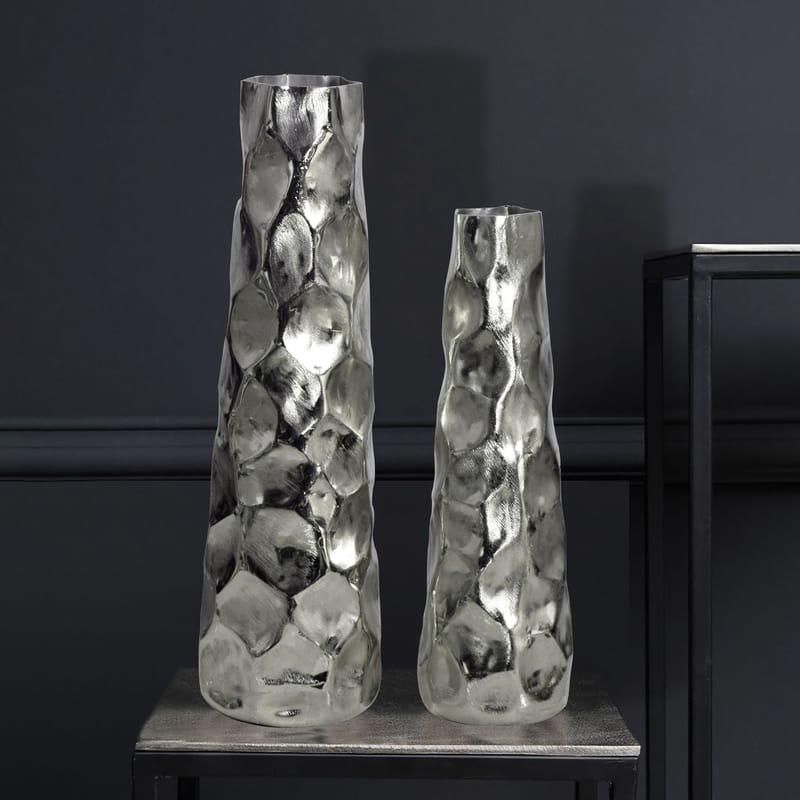 Daluna Vas 49 cm Set om 2 - Silverfärgad - Inredning - Dekoration & inredningsdetaljer - Vas - Cylindervas
