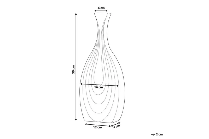 Dekorationsvas Thapsus Svart, 16x4x39 cm - Svart, 16x4x39 cm - Inredning - Dekoration & inredningsdetaljer - Vas - Blomvas