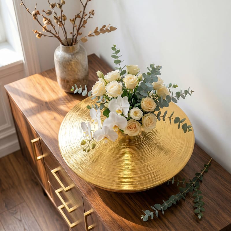 Helin Bordsvas 35 cm i aluminium - Guld - Inredning - Dekoration & inredningsdetaljer - Vas - Blomvas