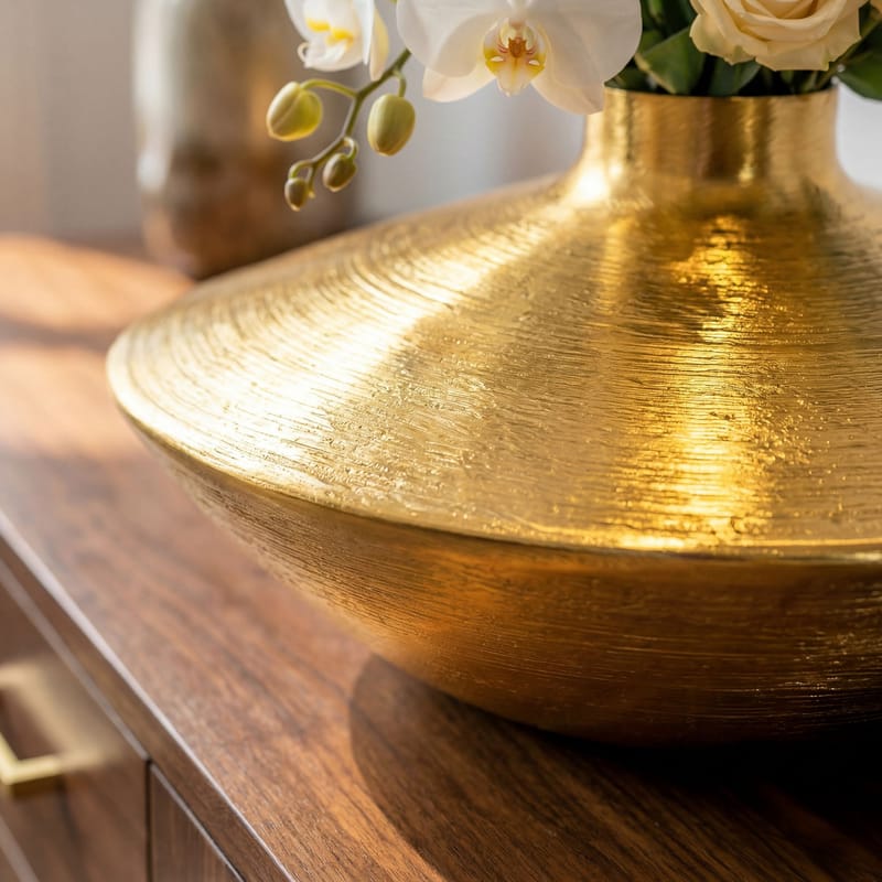 Helin Bordsvas 35 cm i aluminium - Guld - Inredning - Dekoration & inredningsdetaljer - Vas - Blomvas
