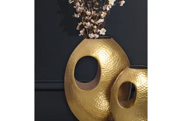 Vas Wohnling Set om 2 Aluminium Hamrad look, modern loftstil Guld - Guld - Inredning - Dekoration & inredningsdetaljer - Vas - Blomvas