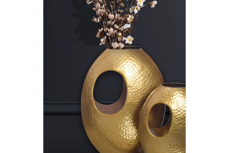 Vas Wohnling Set om 2 Aluminium Hamrad look, modern loftstil Guld - Guld - Inredning - Dekoration & inredningsdetaljer - Vas - Blomvas