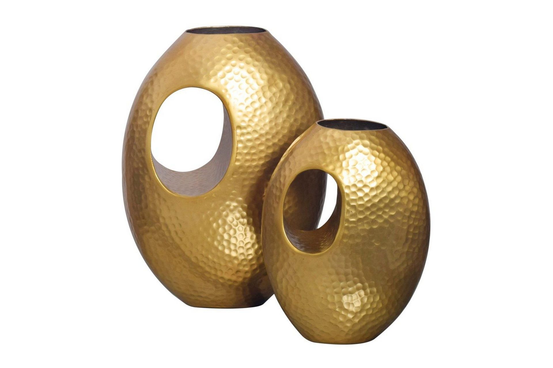  Wohnling Set om 2 Aluminium Hamrad look, modern loftstil Guld - Guld