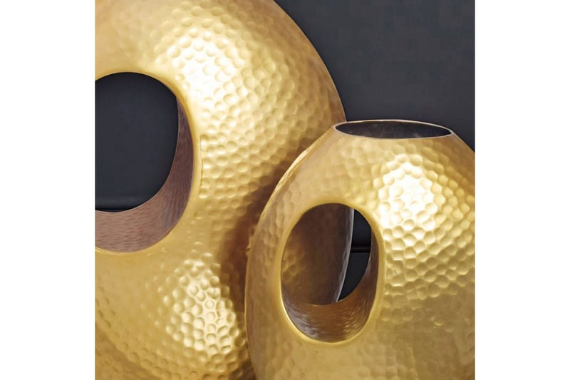 Vas Wohnling Set om 2 Aluminium Hamrad look, modern loftstil Guld - Guld - Inredning - Dekoration & inredningsdetaljer - Vas - Blomvas