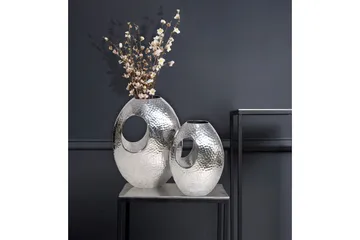 Vas Wohnling Set om 2 Aluminium Hamrad look, modern loftstil Silver - Silver - Inredning - Dekoration & inredningsdetaljer - Vas - Blomvas