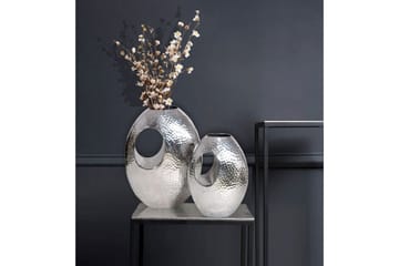 Vas Wohnling Set om 2 Aluminium Hamrad look, modern loftstil Silver - Silver - Inredning - Dekoration & inredningsdetaljer - Vas - Blomvas
