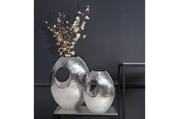 Vas Wohnling Set om 2 Aluminium Hamrad look, modern loftstil Silver - Silver - Inredning - Dekoration & inredningsdetaljer - Vas - Blomvas