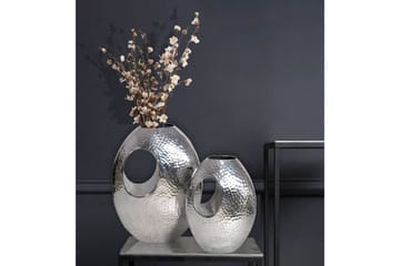 Vas Wohnling Set om 2 Aluminium Hamrad look, modern loftstil Silver - Silver - Inredning - Dekoration & inredningsdetaljer - Vas - Blomvas