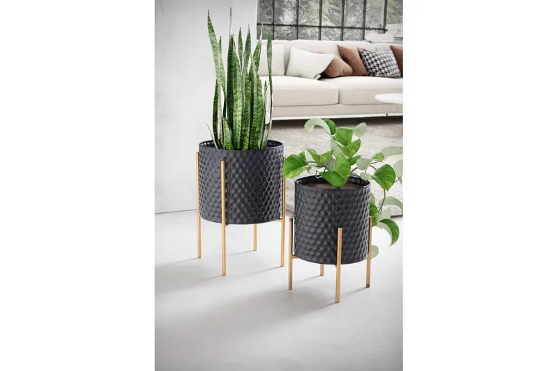 Vas Wohnling Set om 2 Aluminium Blomväxtkruka 3D-Cirkelyta Modern - Inredning - Dekoration & inredningsdetaljer - Krukor & ytterkrukor