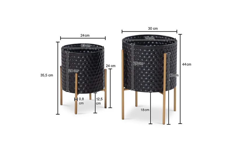 Vas Wohnling Set om 2 Aluminium Blomväxtkruka 3D-Cirkelyta Modern - Inredning - Dekoration & inredningsdetaljer - Krukor & ytterkrukor