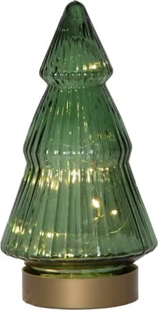 Verde Juldekoration glas 19,5 cm - transparent mörkgrön med guldfärgad bas - Inredning - Dekoration & inredningsdetaljer - Julpynt & juldekoration