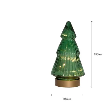 Verde Juldekoration glas 19,5 cm - transparent mörkgrön med guldfärgad bas - Inredning - Dekoration & inredningsdetaljer - Julpynt & juldekoration