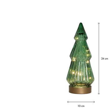 Verde Juldekoration glas 24 cm - transparent mörkgrön med guldfärgad bas - Inredning - Dekoration & inredningsdetaljer - Julpynt & juldekoration