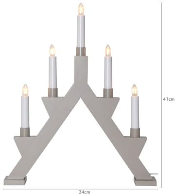 Zack Adventsljusstake 34 cm - Elljusstake i Trä för Fönster - Ljusgrå Beige - Inredning - Dekoration & inredningsdetaljer - Julpynt & juldekoration