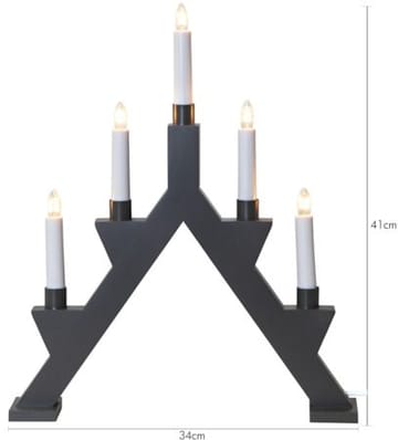 Zack Adventsljusstake 34 cm - Elljusstake i Trä för Fönster - Mörkgrå - Inredning - Dekoration & inredningsdetaljer - Julpynt & juldekoration