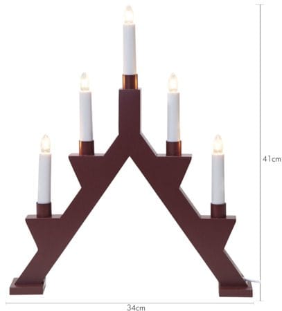 Zack Adventsljusstake 34 cm - Elljusstake i Trä för Fönster - Vinröd - Inredning - Dekoration & inredningsdetaljer - Julpynt & juldekoration