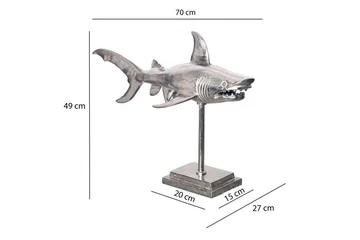Dekorativ figur Wohnling Dekorhaj 70 cm aluminium, maritim stil Silver - Silver - Inredning - Dekoration & inredningsdetaljer