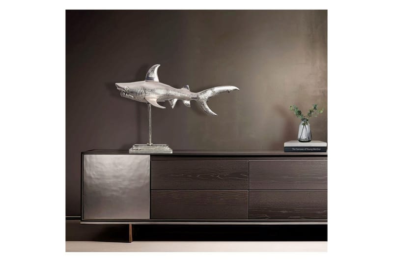 Dekorativ figur Wohnling Dekorhaj 70 cm aluminium, maritim stil Silver - Silver - Inredning - Dekoration & inredningsdetaljer