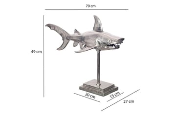 Dekorativ figur Wohnling Dekorhaj 70 cm aluminium, maritim stil Silver - Silver - Inredning - Dekoration & inredningsdetaljer