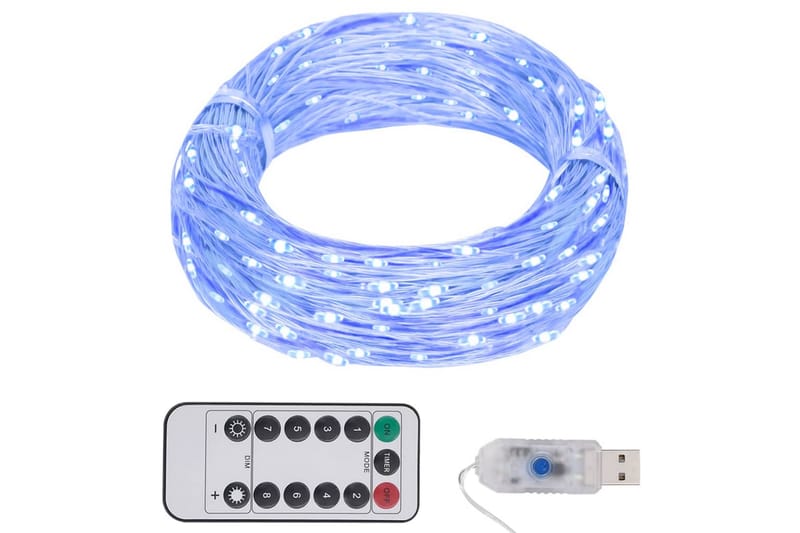 Ljusslinga med 150 LED blå 15 m - be Basic - Ljusslinga inomhus - Ljusslinga barnrum - Dekorationsbelysning