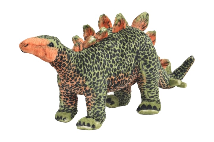 Stående leksak stegosaurus plysch grön och orange XXL - Grön - Dekoration barnrum