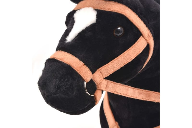 Stående leksakshäst plysch svart - Svart - Dekoration barnrum