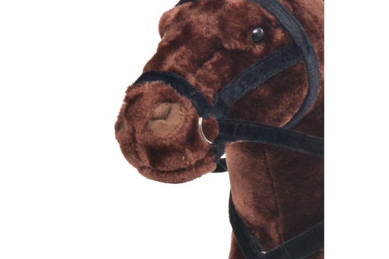 Stående leksakshäst plysch mörkbrun XXL - Mörkbrun - Dekoration barnrum