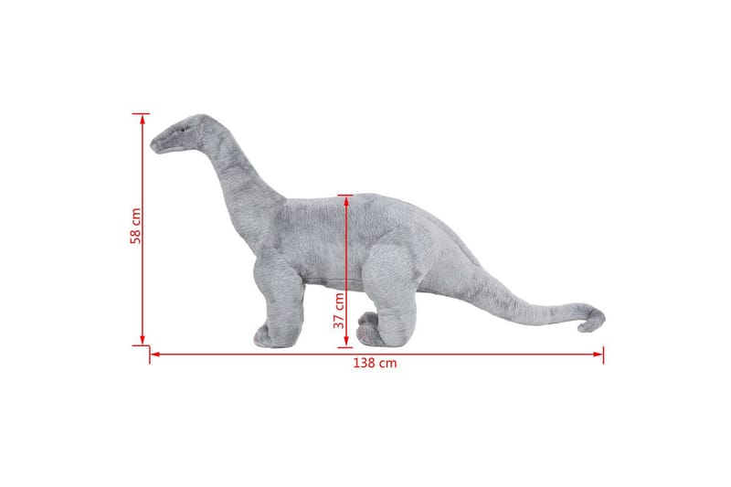 Stående plyschleksak brachiosaurus grå XXL - Grå - Dekoration barnrum
