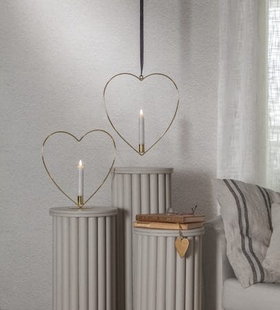 Flamme Heart Inomhusdekoration 28 cm - Mässing - Inredning - Barnrum inredning - Lampa barnrum