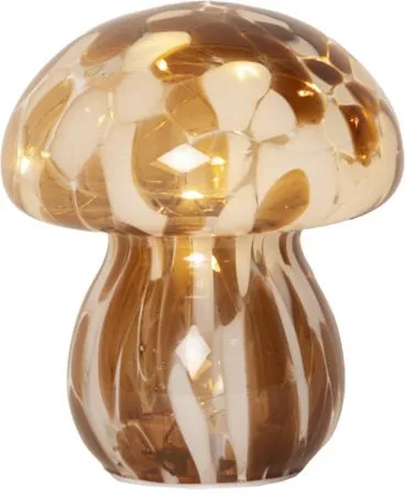 Funghi Glasdekoration 13 cm, brun/vit
