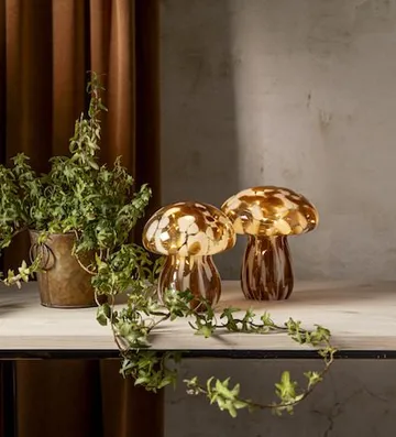 Funghi Glasdekoration 13 cm - brun/vit - Inredning - Barnrum inredning - Lampa barnrum