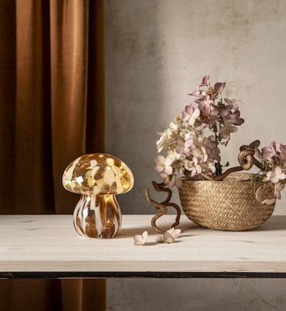 Funghi Glasdekoration 13 cm - brun/vit - Inredning - Barnrum inredning - Lampa barnrum