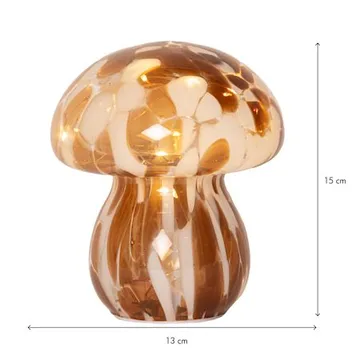 Funghi Glasdekoration 13 cm - brun/vit - Inredning - Barnrum inredning - Lampa barnrum