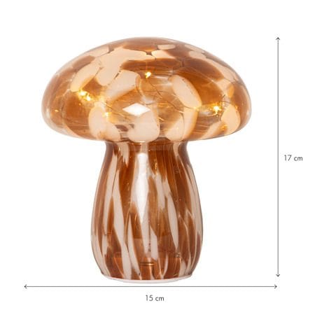 Funghi Glasdekoration 15 cm - Brun/vit - Inredning - Barnrum inredning - Lampa barnrum